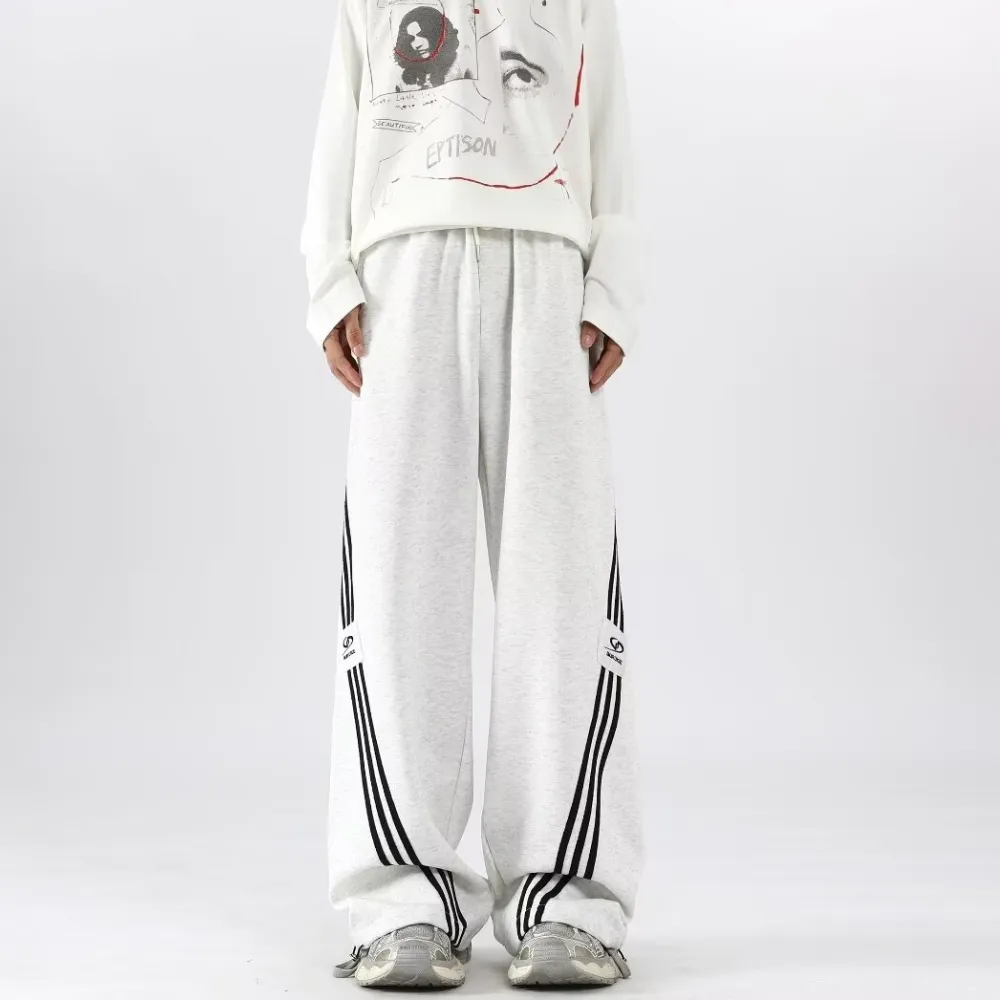 Retro Contrast Stripe Sweatpants