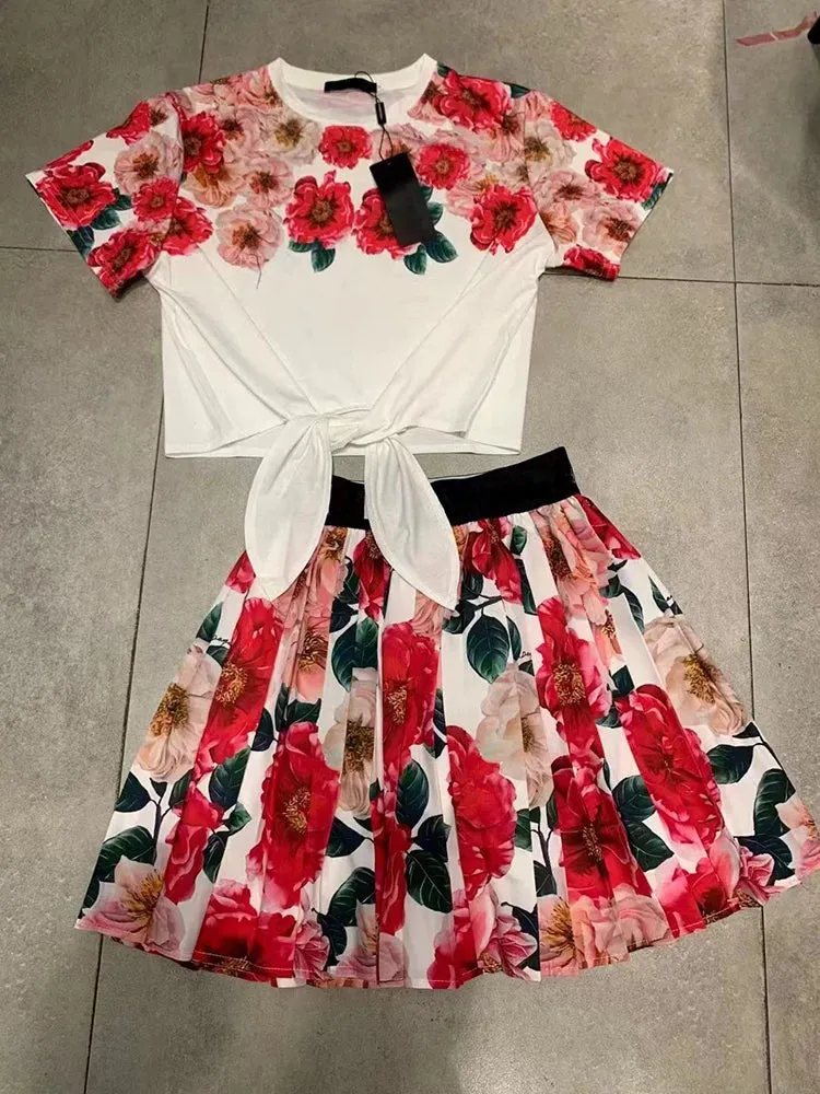 Retro Geometric Print high waist strap T two-piece