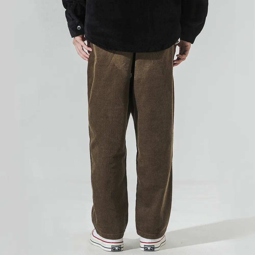 Retro Loose Straight Corduroy Sweatpants