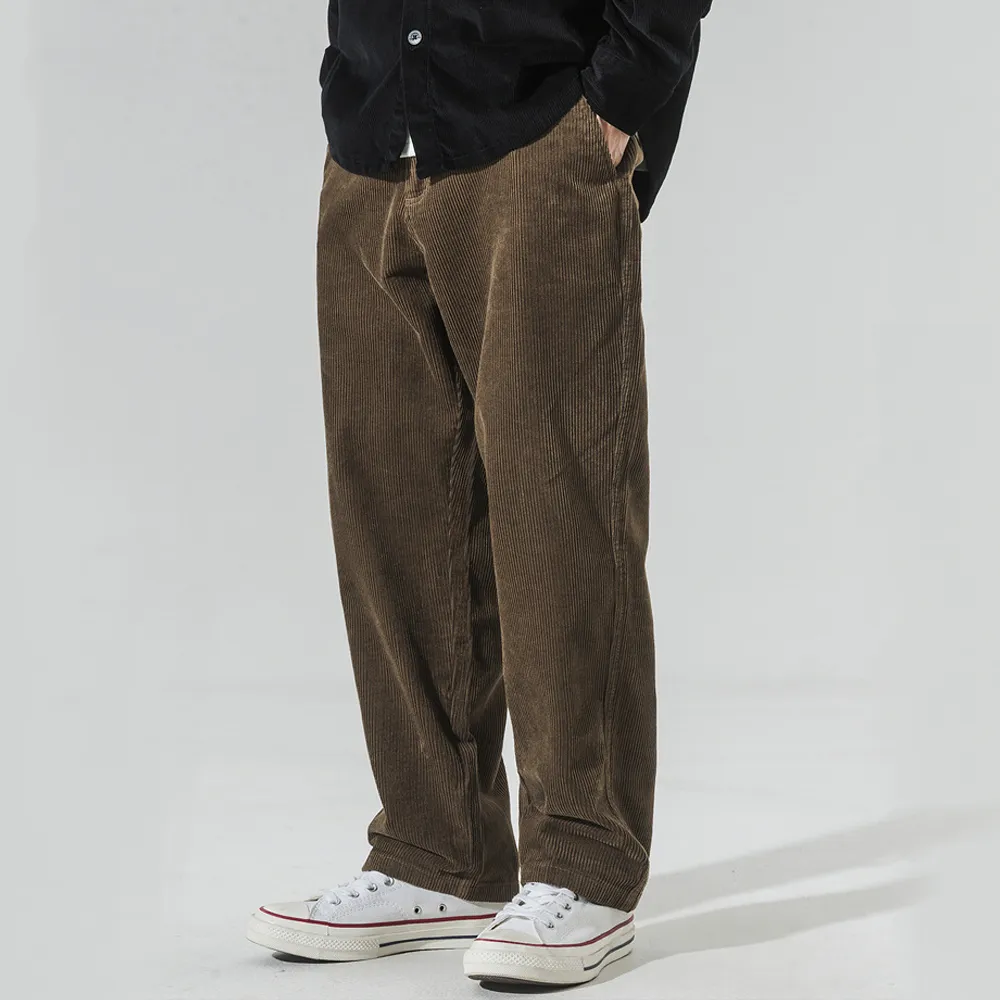 Retro Loose Straight Corduroy Sweatpants