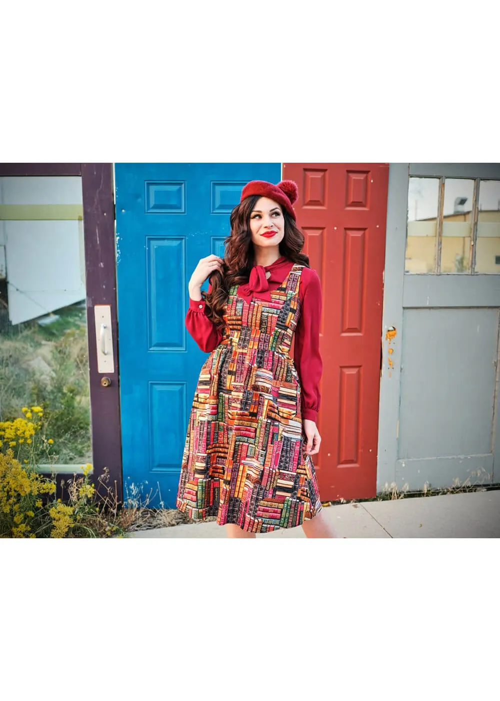 Retrolicious Don't Judge a Book 40's Dress Multi