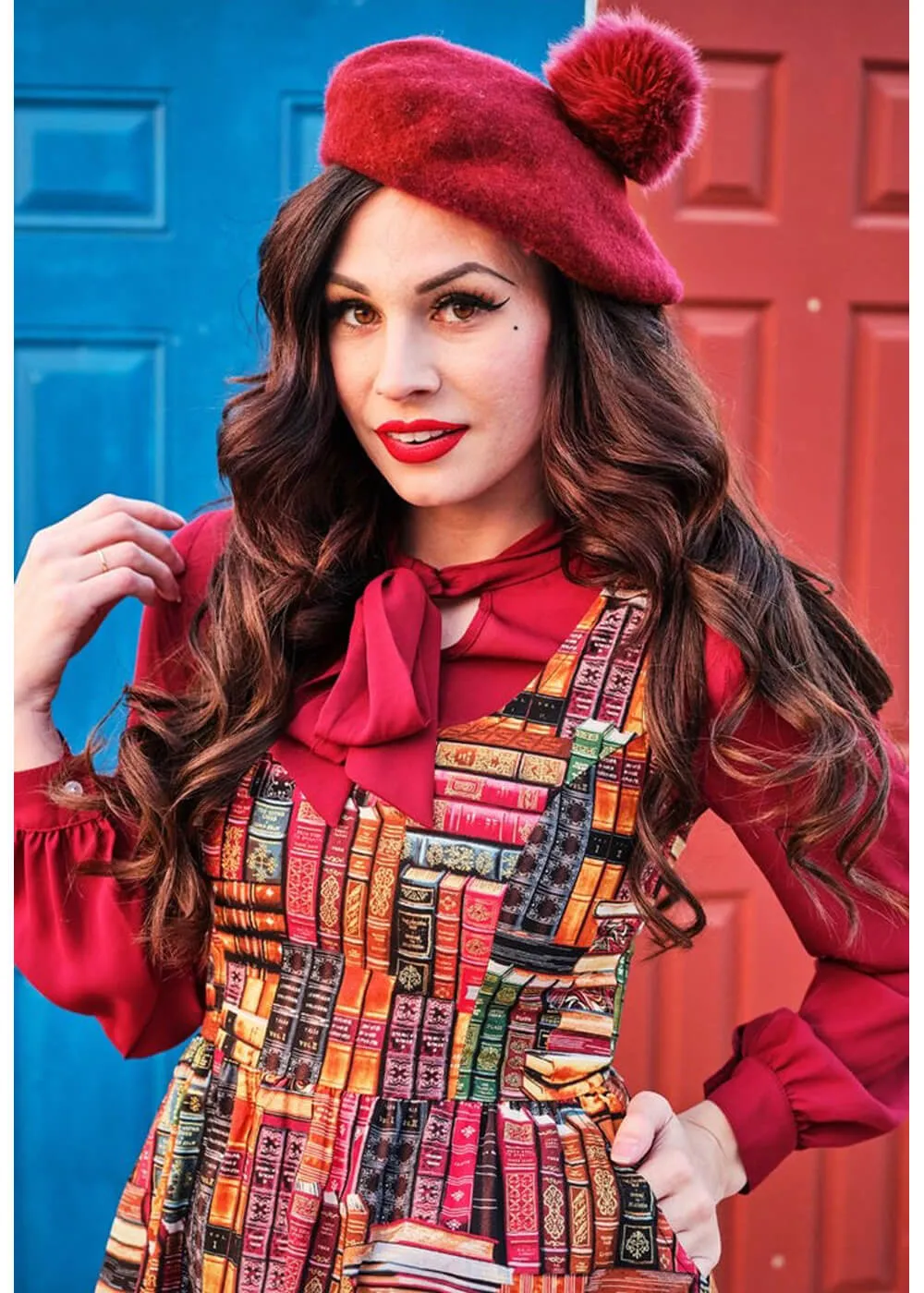 Retrolicious Don't Judge a Book 40's Dress Multi