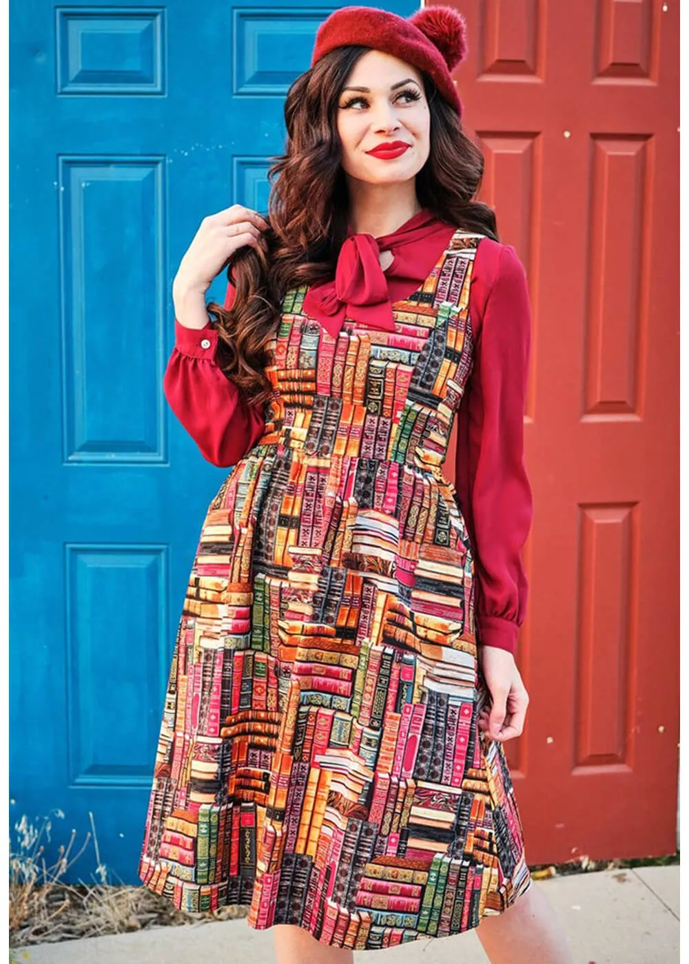 Retrolicious Don't Judge a Book 40's Dress Multi