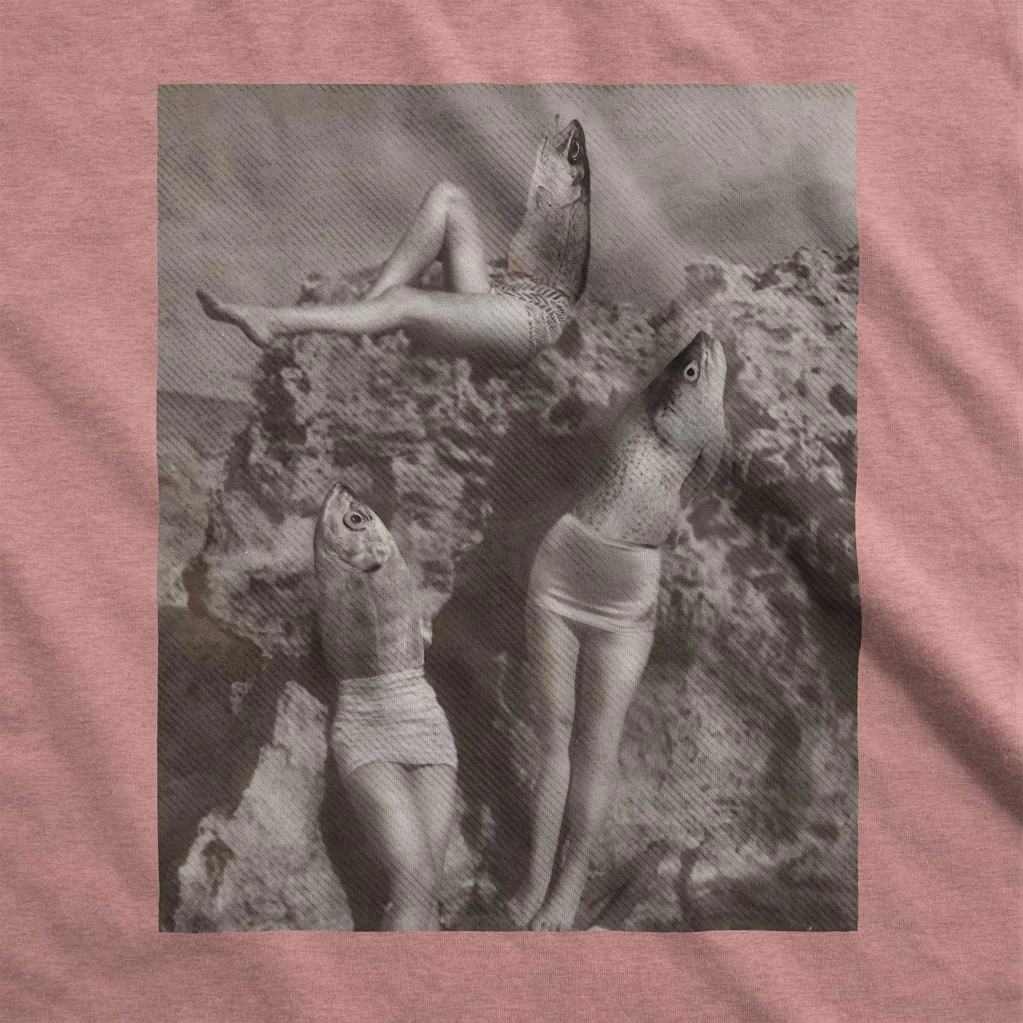 Reverse Mermaids on the Beach - Adult Unisex Jersey Crew Tee