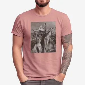 Reverse Mermaids on the Beach - Adult Unisex Jersey Crew Tee