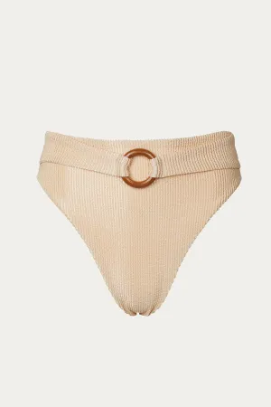 RILEY BELTED HIGH-WAIST BIKINI BOTTOM