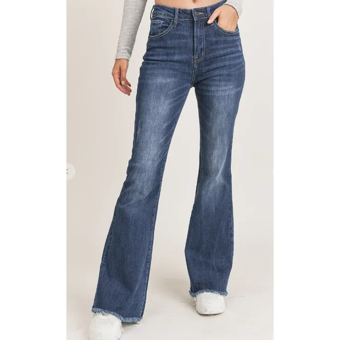 Risen High Rise Vintage Frayed Hem Flare