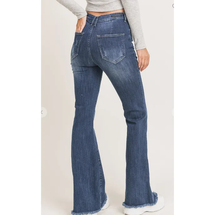 Risen High Rise Vintage Frayed Hem Flare