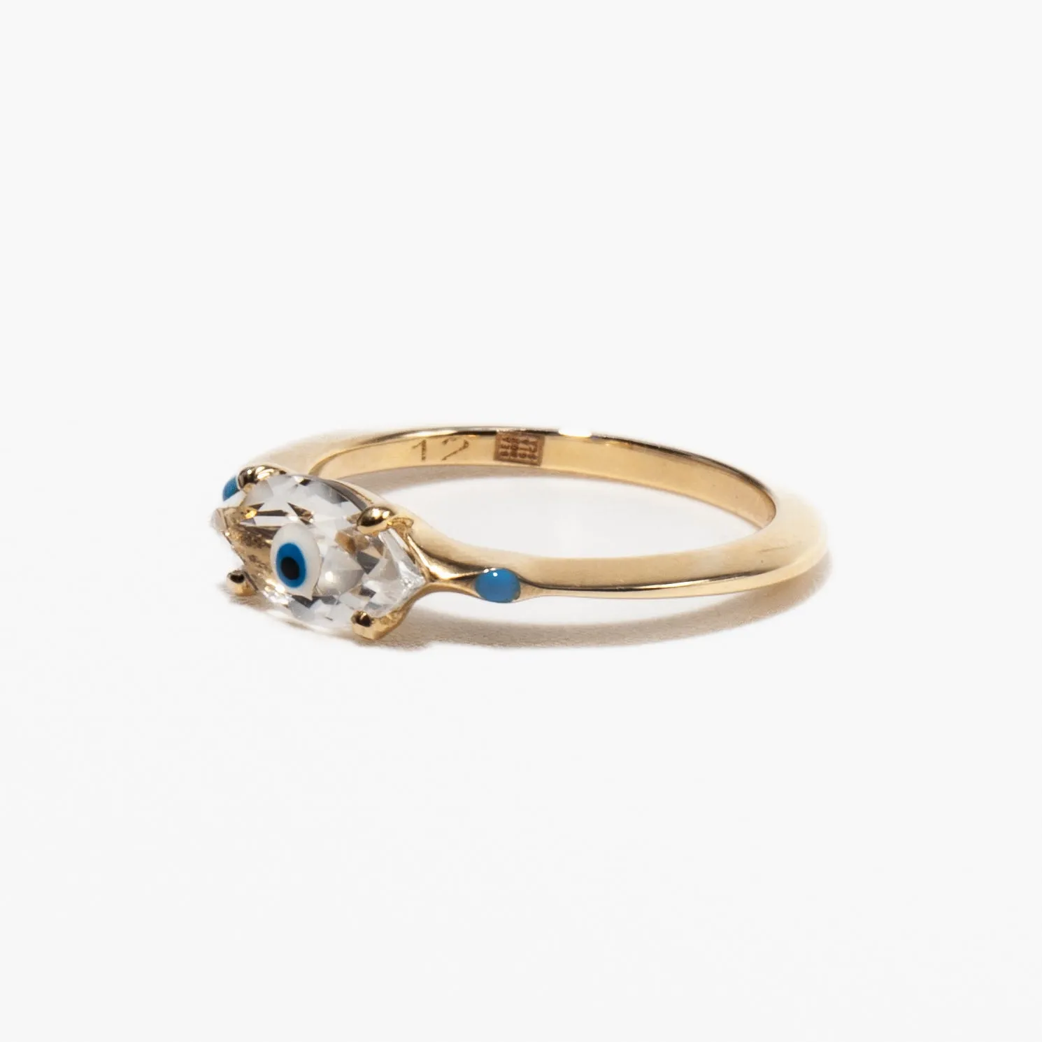 Rock Crystal Big Eye Ring