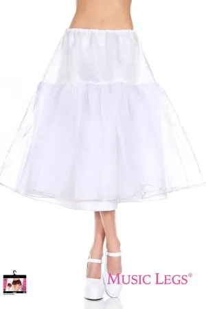 Rock n Roll 1950's Retro Long Trim White Tulle Petticoat