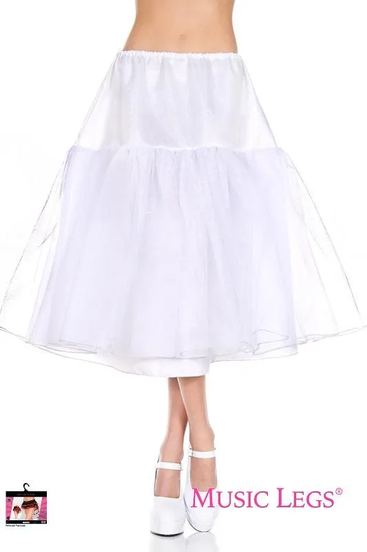 Rock n Roll 1950's Retro Long Trim White Tulle Petticoat