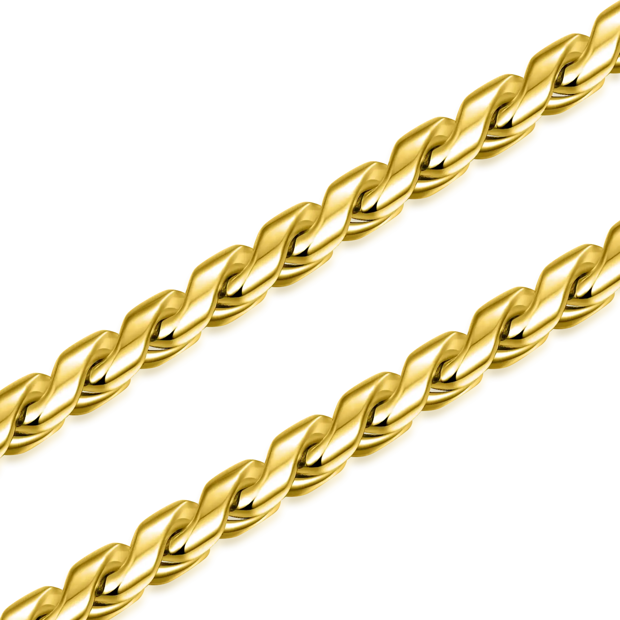 Round Mariner Chain & Franco Chain Set - Yellow Gold