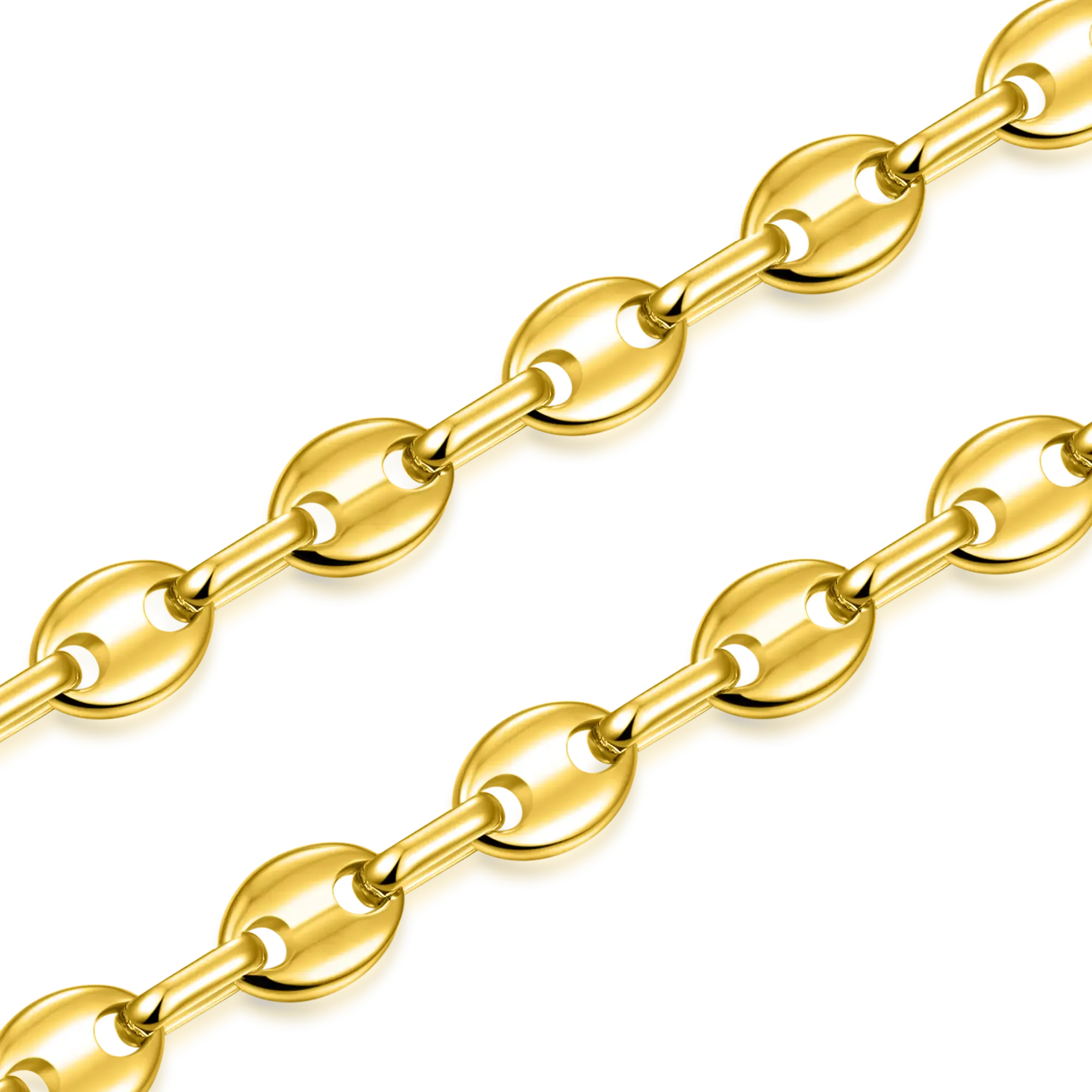 Round Mariner Chain & Franco Chain Set - Yellow Gold