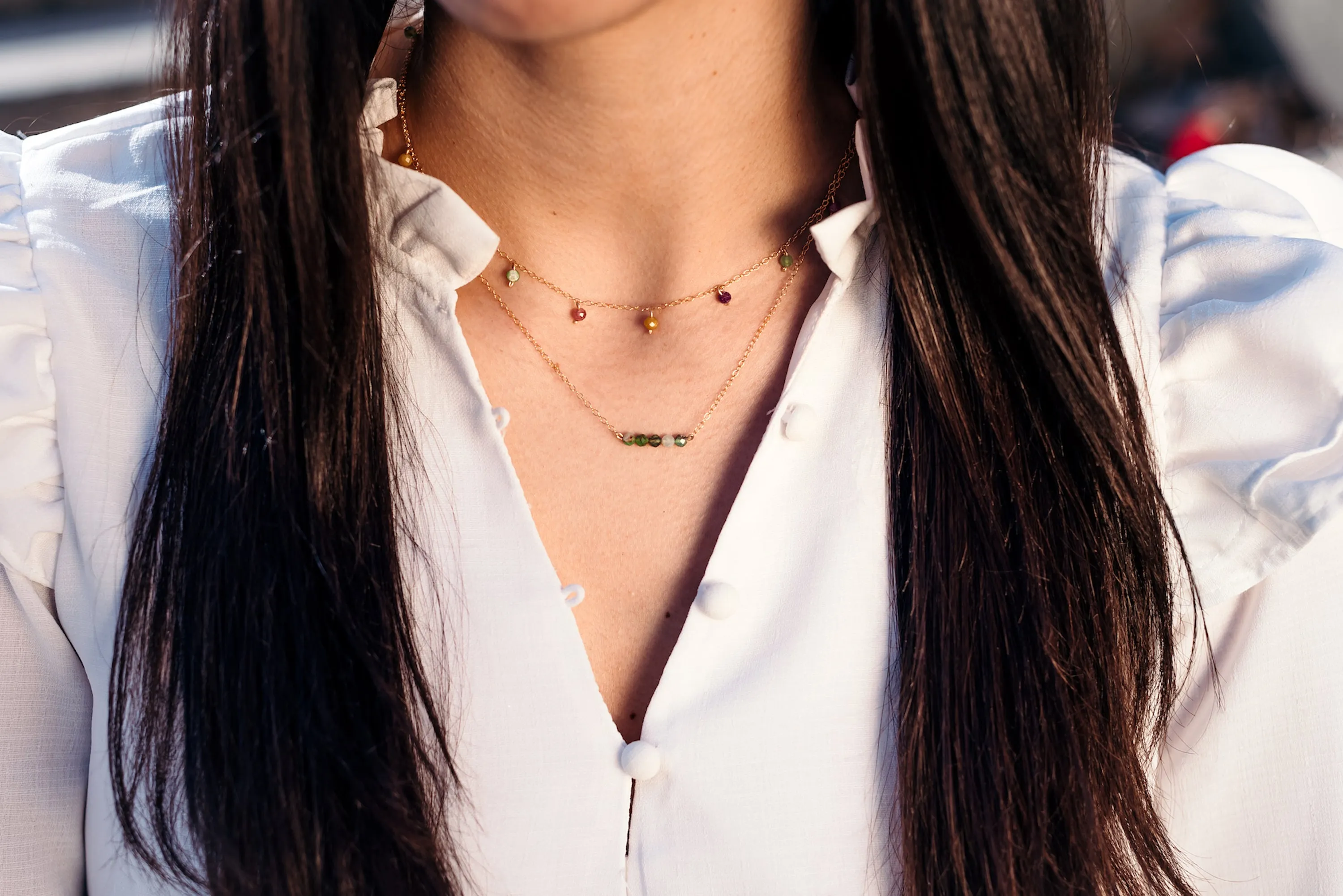 RUBY DAINTY 14K GOLD FILLED NECKLACE