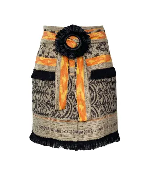 SADDAM SKIRT- ETHNIC TWEED