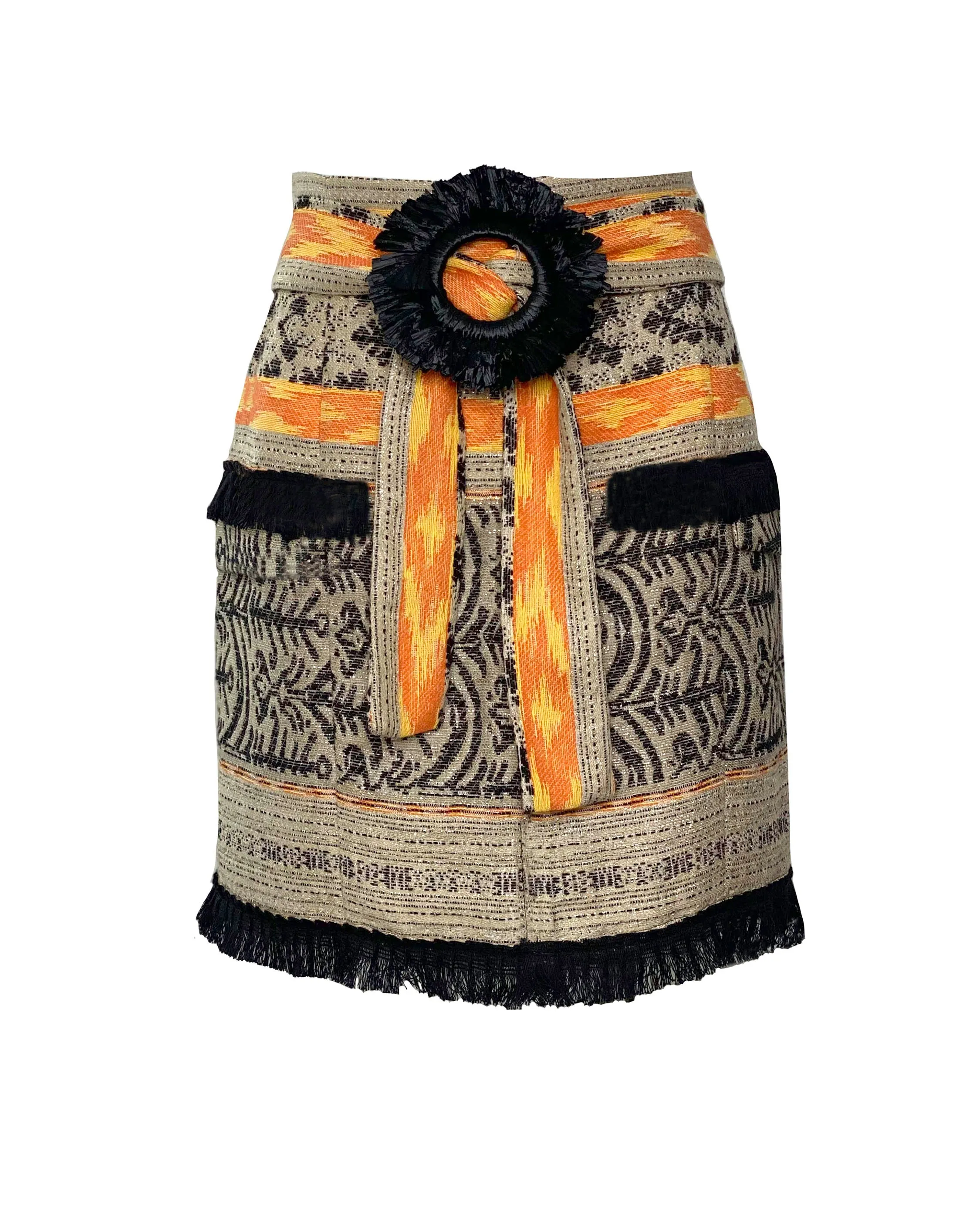 SADDAM SKIRT- ETHNIC TWEED