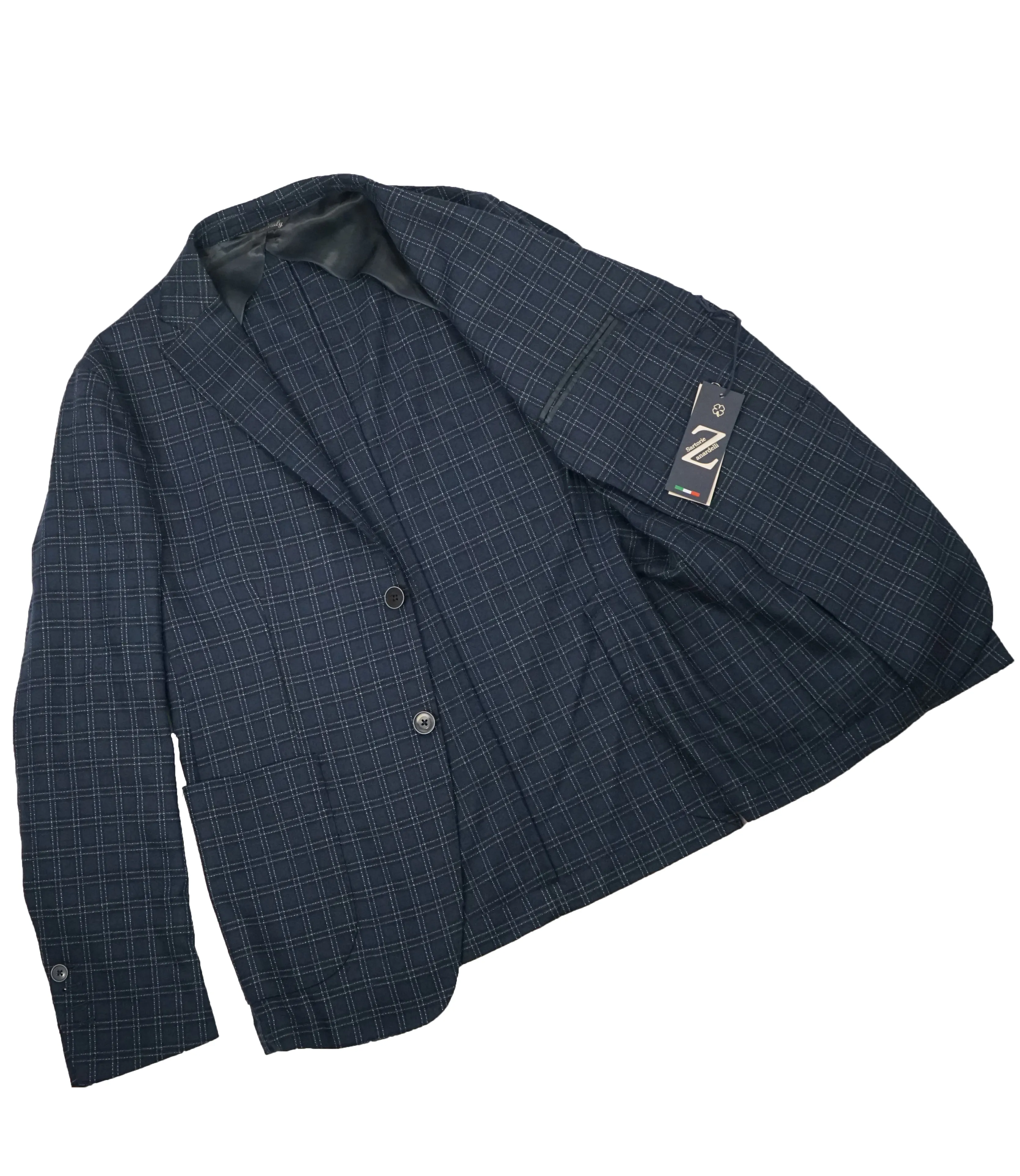 SARTORIE ZANARDELLI - Unlined Bold Plaid Patch Pocket Suit Made In Italy - 38R
