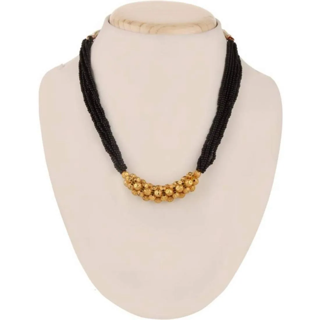 Short Mangalsutra Designs Gold Plated Latest Golden Beads Multi-Layer Mangalsutra