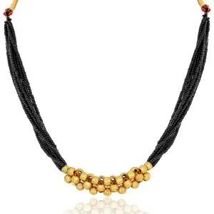Short Mangalsutra Designs Gold Plated Latest Golden Beads Multi-Layer Mangalsutra