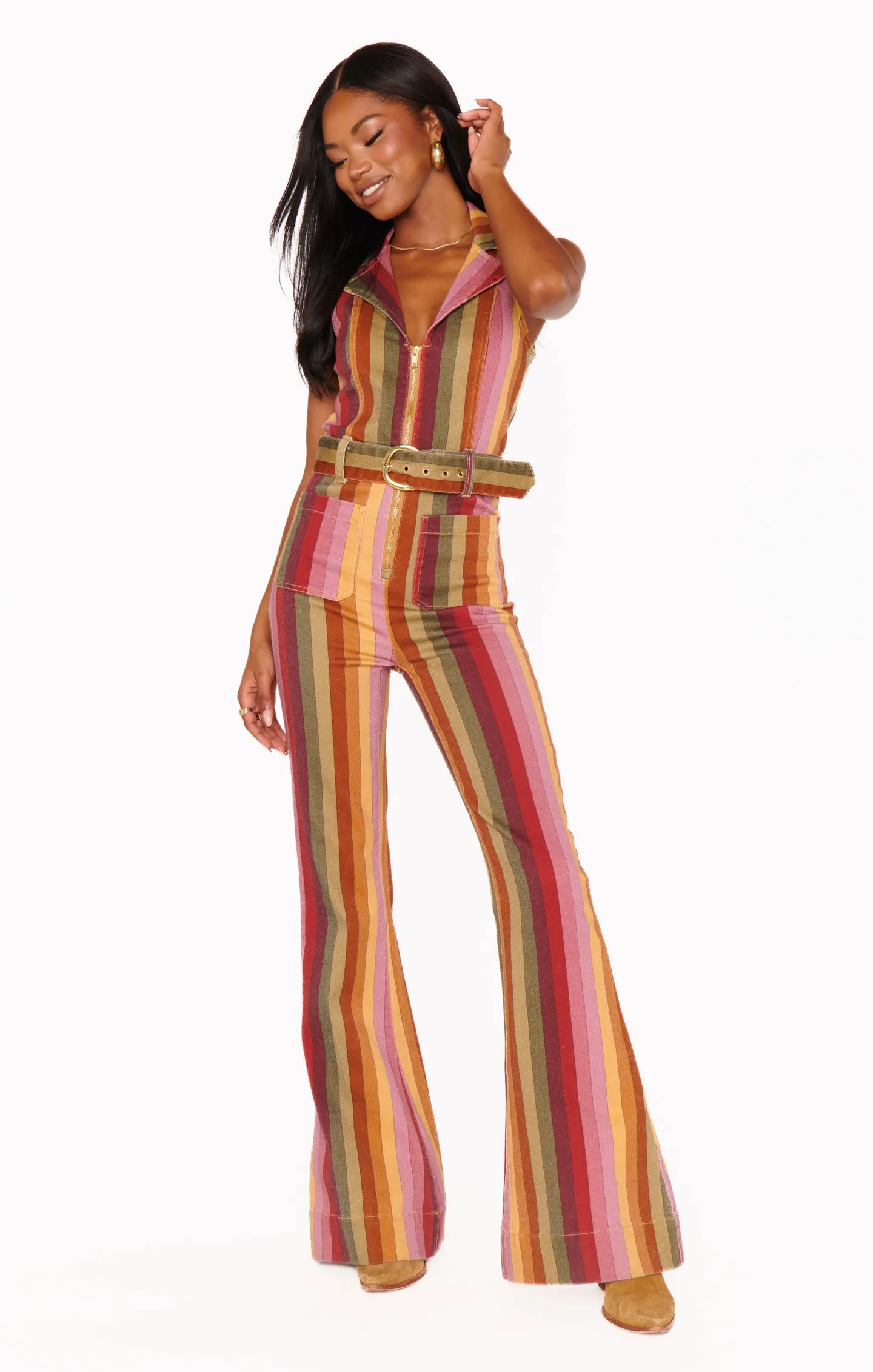 show me your mumu: jacksonville jumsuit-hutch stripe denim