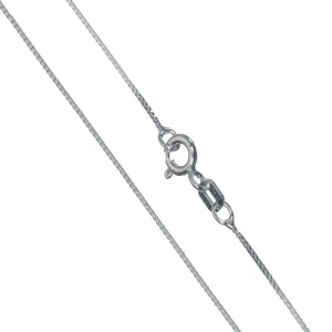 Silver Chain, Rhodium Plated 18 Inch Sterling Silver Chain for Women