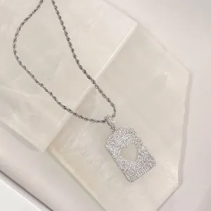 SILVER HEART TAG necklace