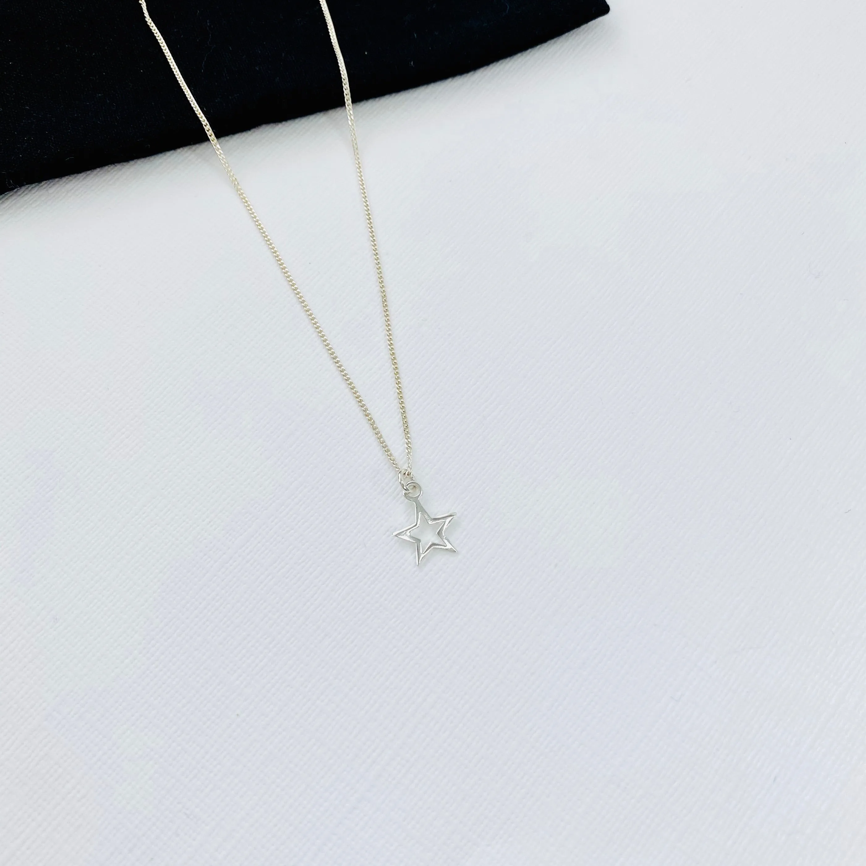 Silver Mini Open Star Necklace