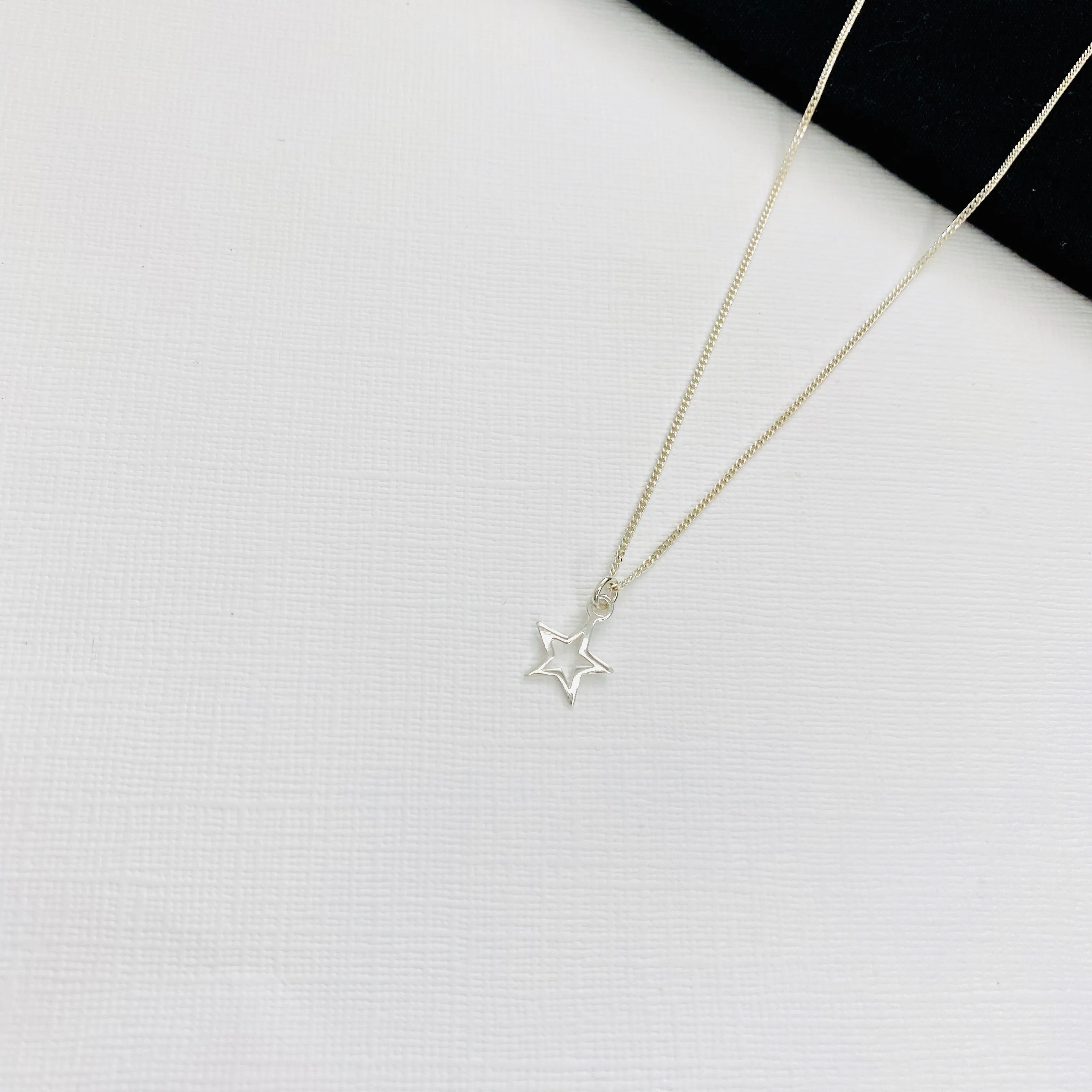 Silver Mini Open Star Necklace