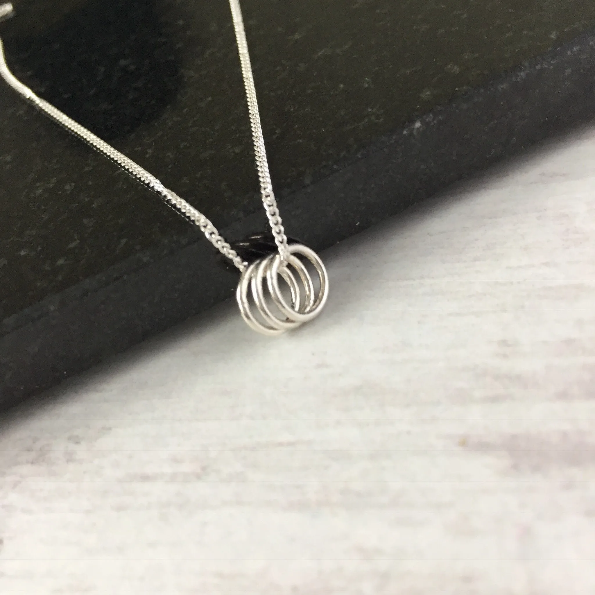 Silver Three Rings Necklace