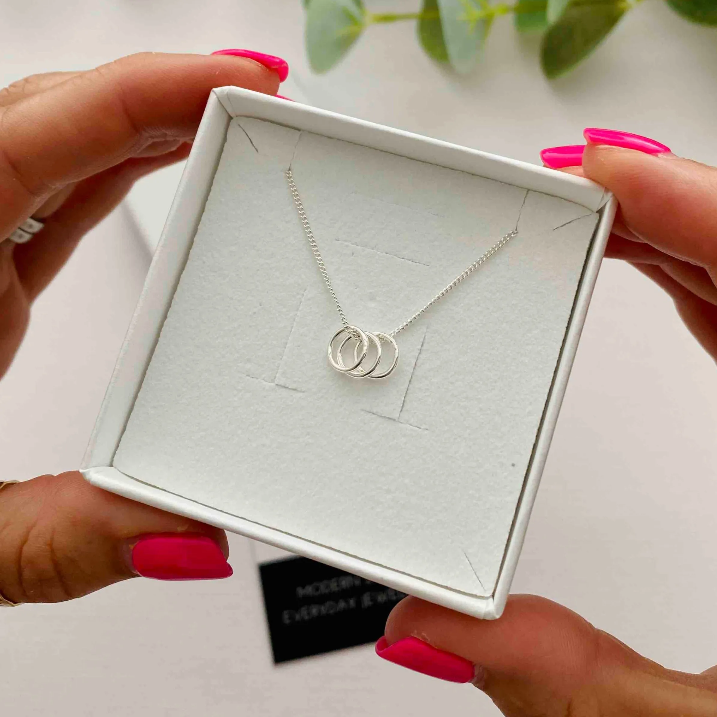 Silver Three Rings Necklace