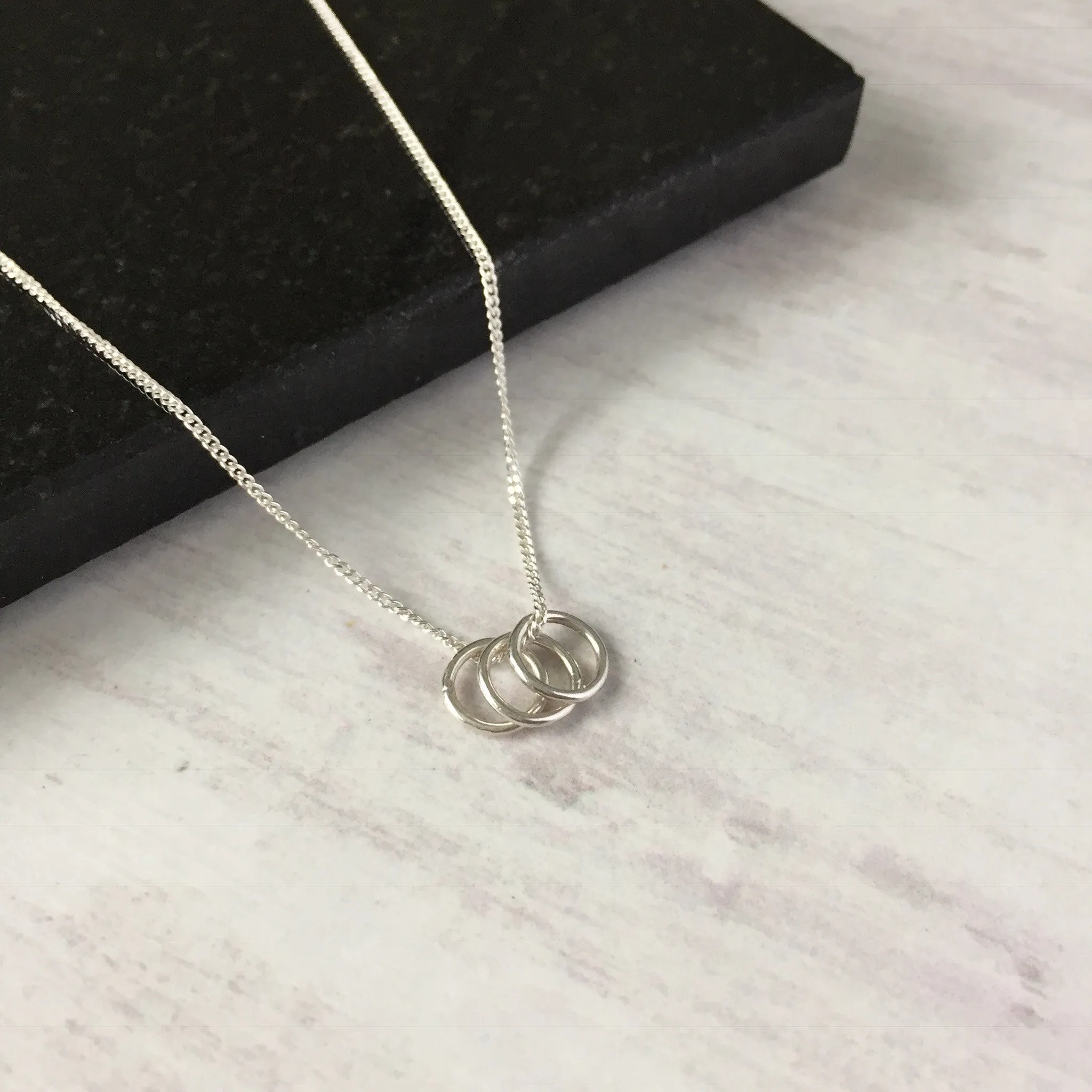 Silver Three Rings Necklace