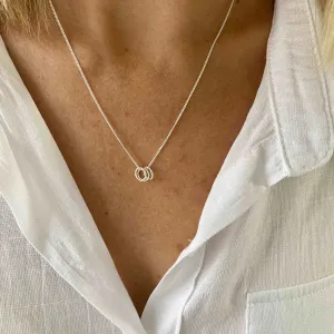 Silver Three Rings Necklace