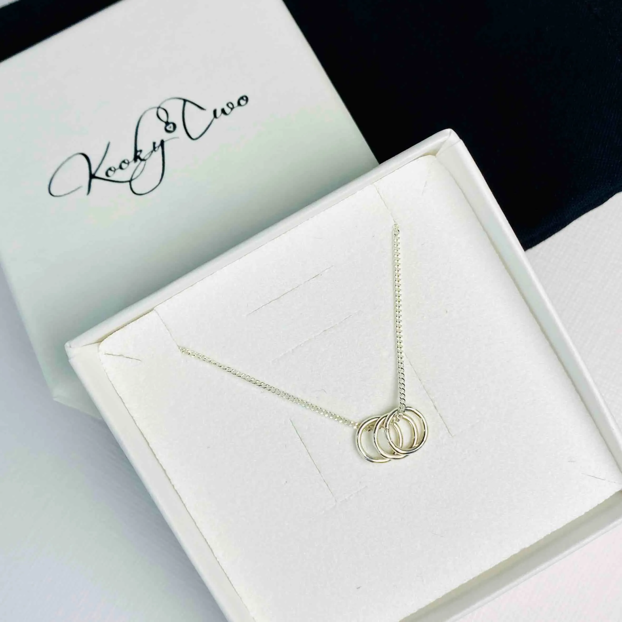 Silver Three Rings Necklace