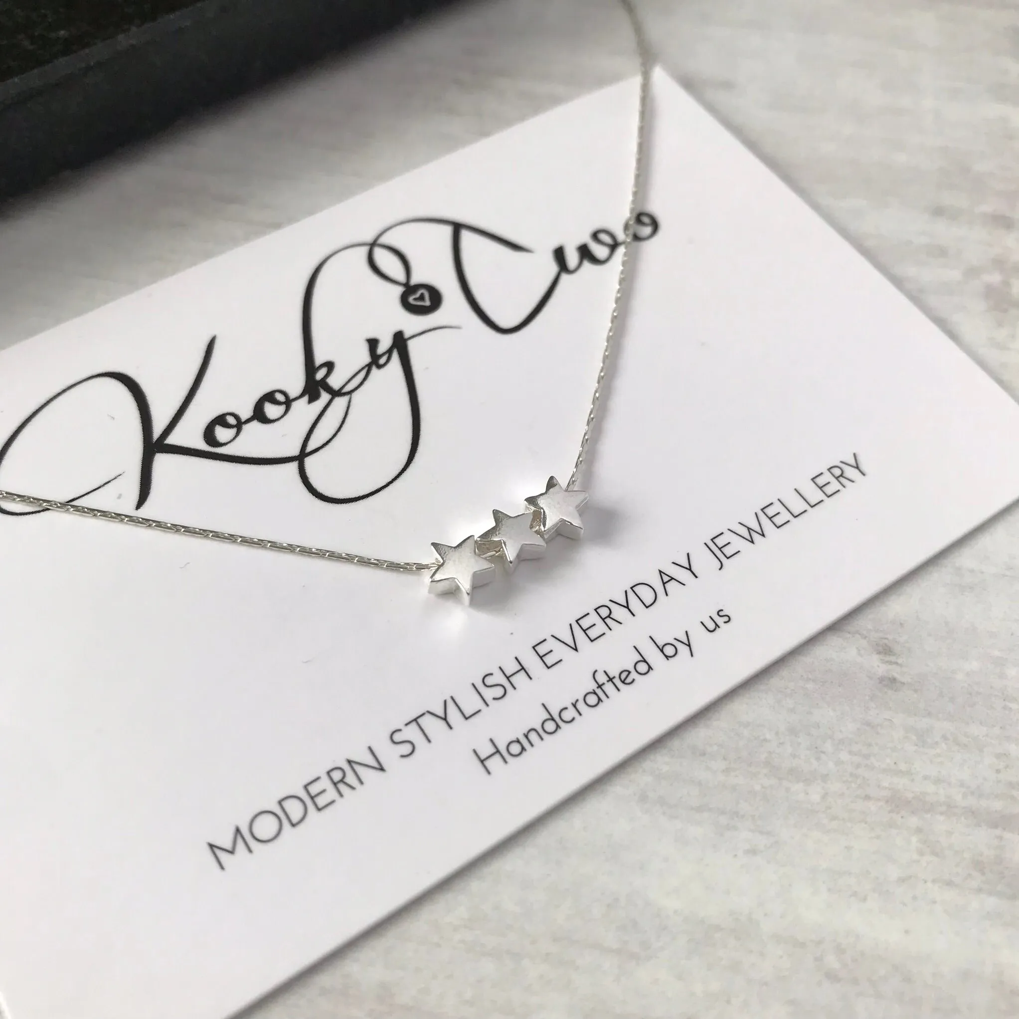 Silver Three Star Necklace