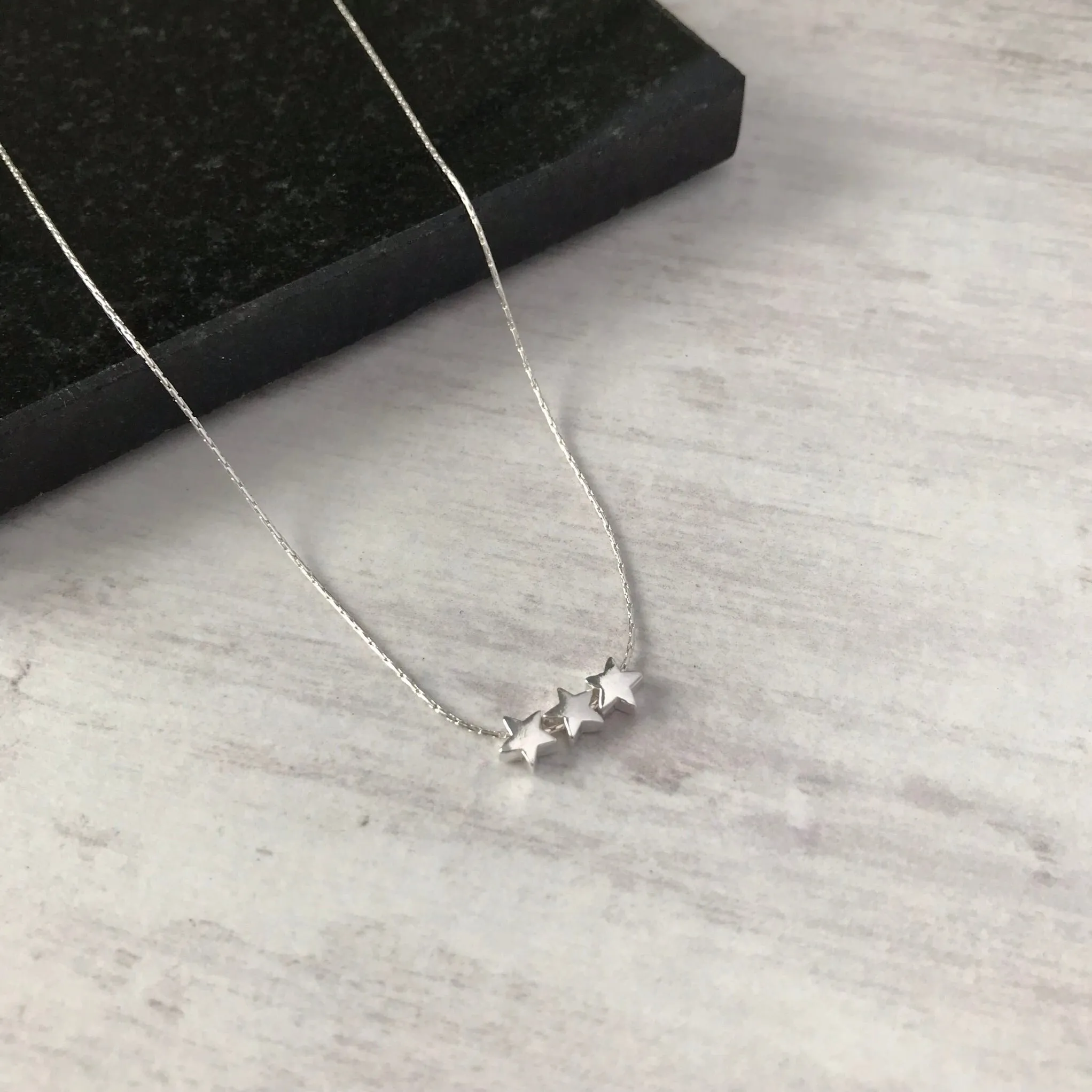 Silver Three Star Necklace