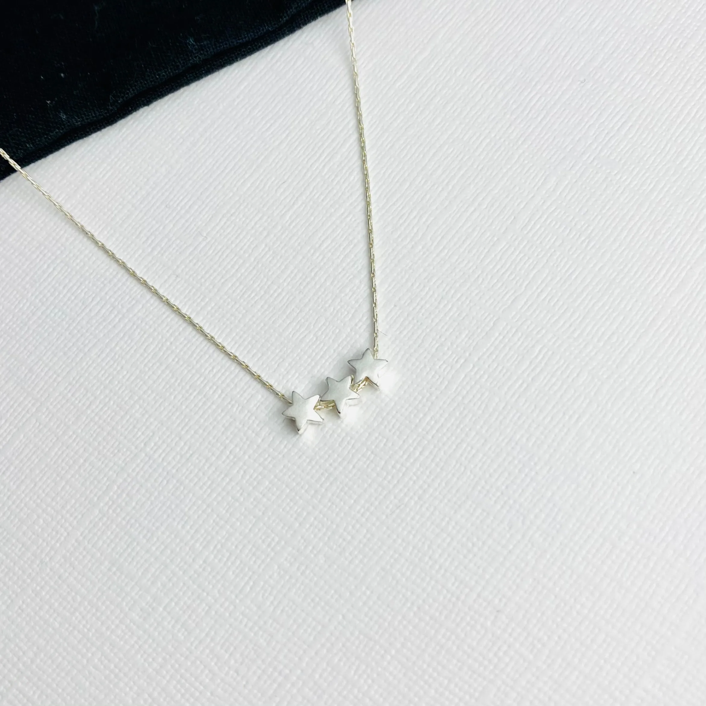 Silver Three Star Necklace