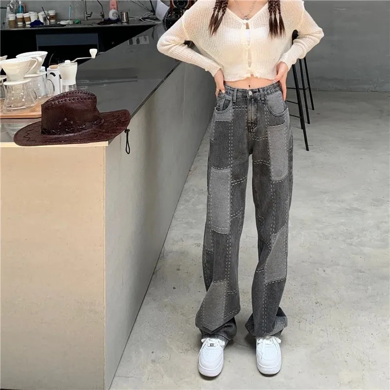 [@sleepinredroses] RETRO SMOKY GRAY CHECK JEANS UB2483
