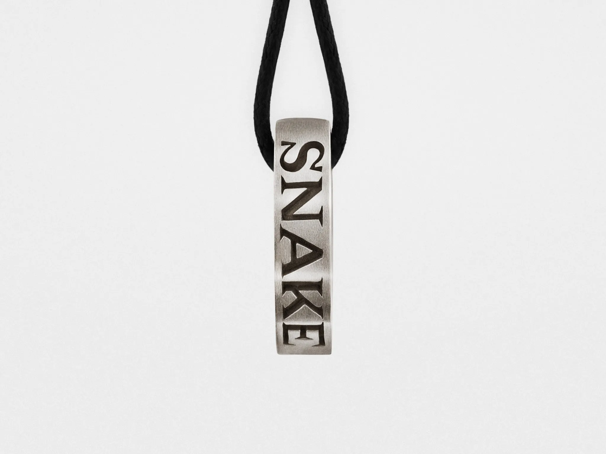 Snake Bones Ring Pendant in Oxidized Sterling Silver