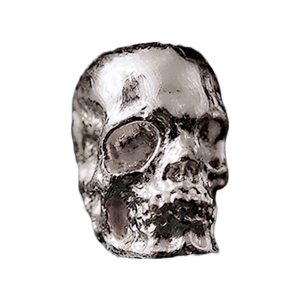 Solid 18k Gold Skull Bead Charm with Ruby Eye
