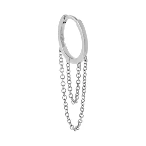 Solid Cartilage Chain Huggie Earring 14K