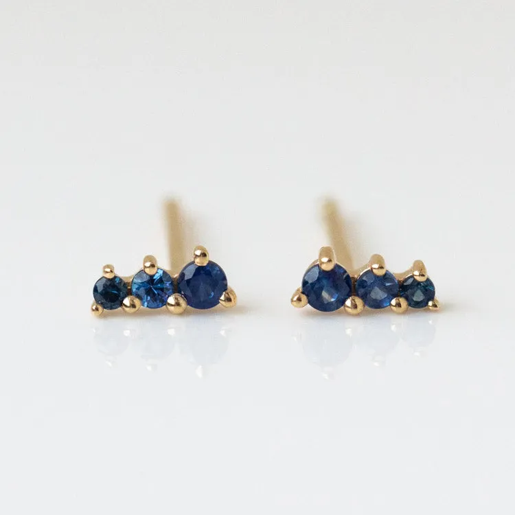 Solid Gold Dainty Birthstone Bar Studs