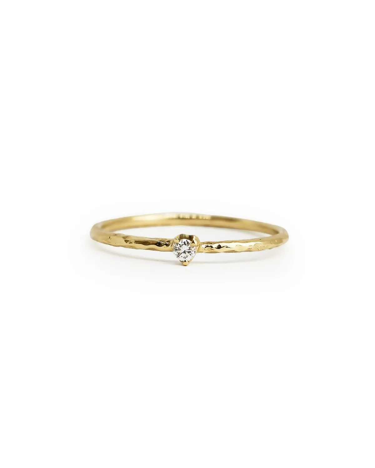 Solid Gold Dainty Diamond Ring