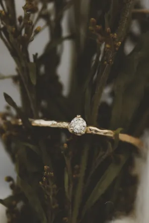 Solid Gold Dainty Diamond Ring