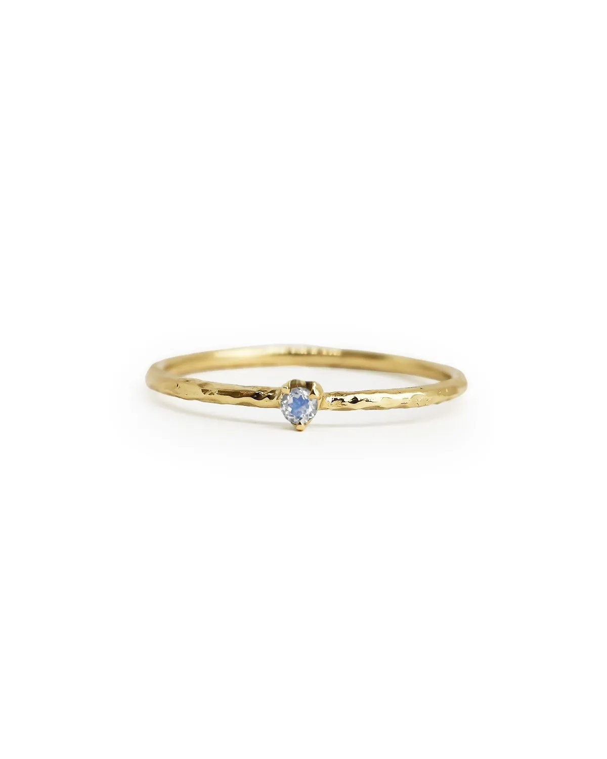 Solid Gold Dainty Moonstone Ring