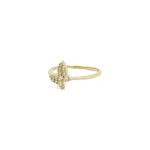 Sparkly Tilted Butterfly Ring (14K)
