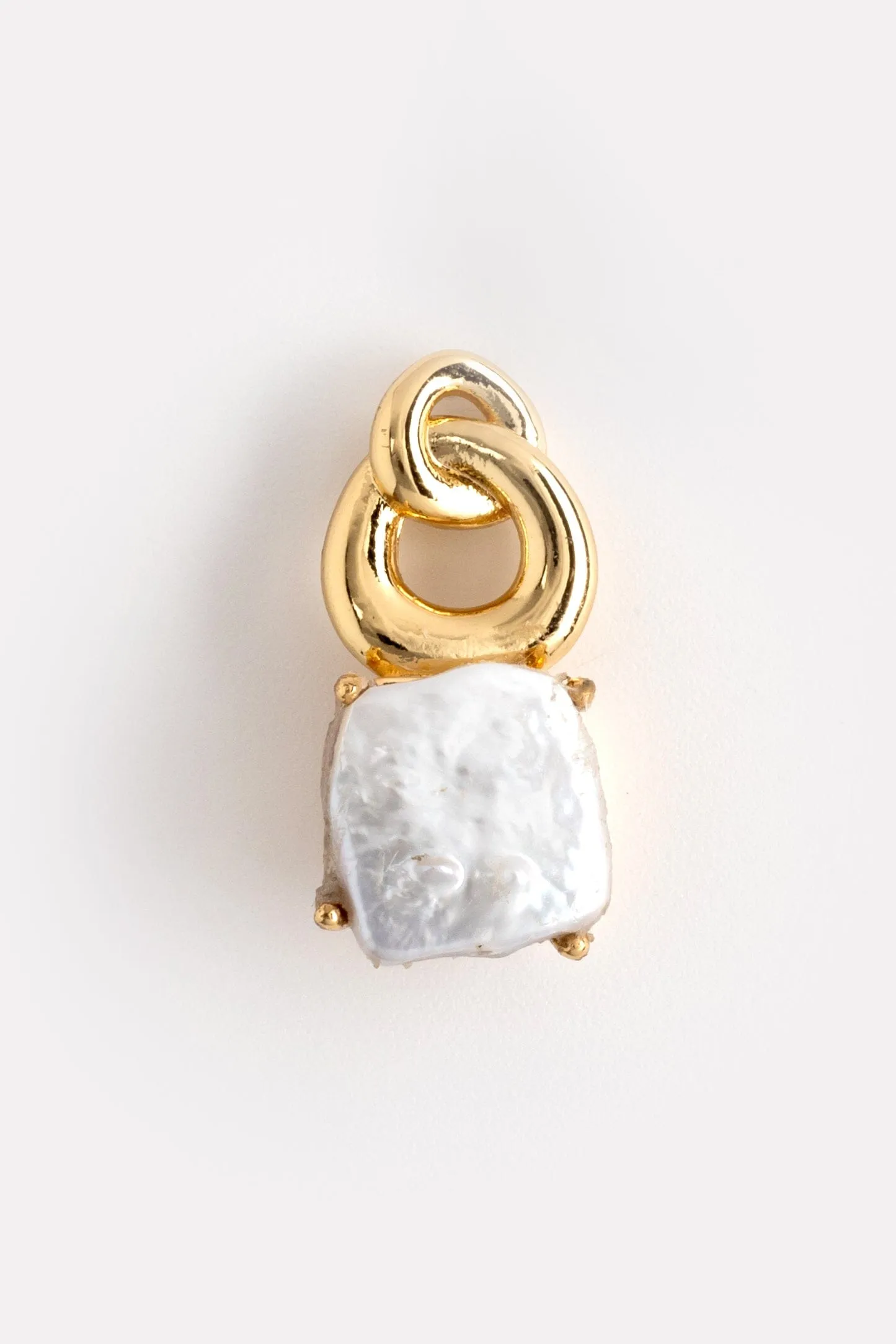 Square White Pearl Drop Earrings