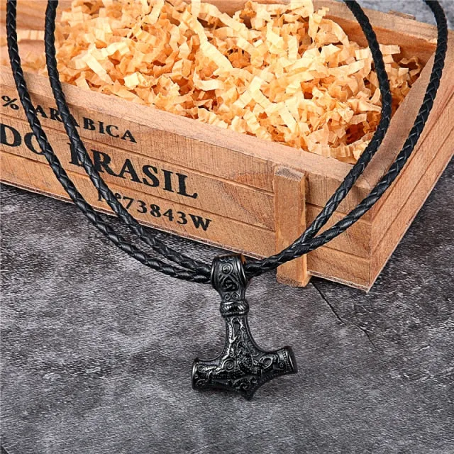 Stainless steel Thor's Hammer Chain Necklace