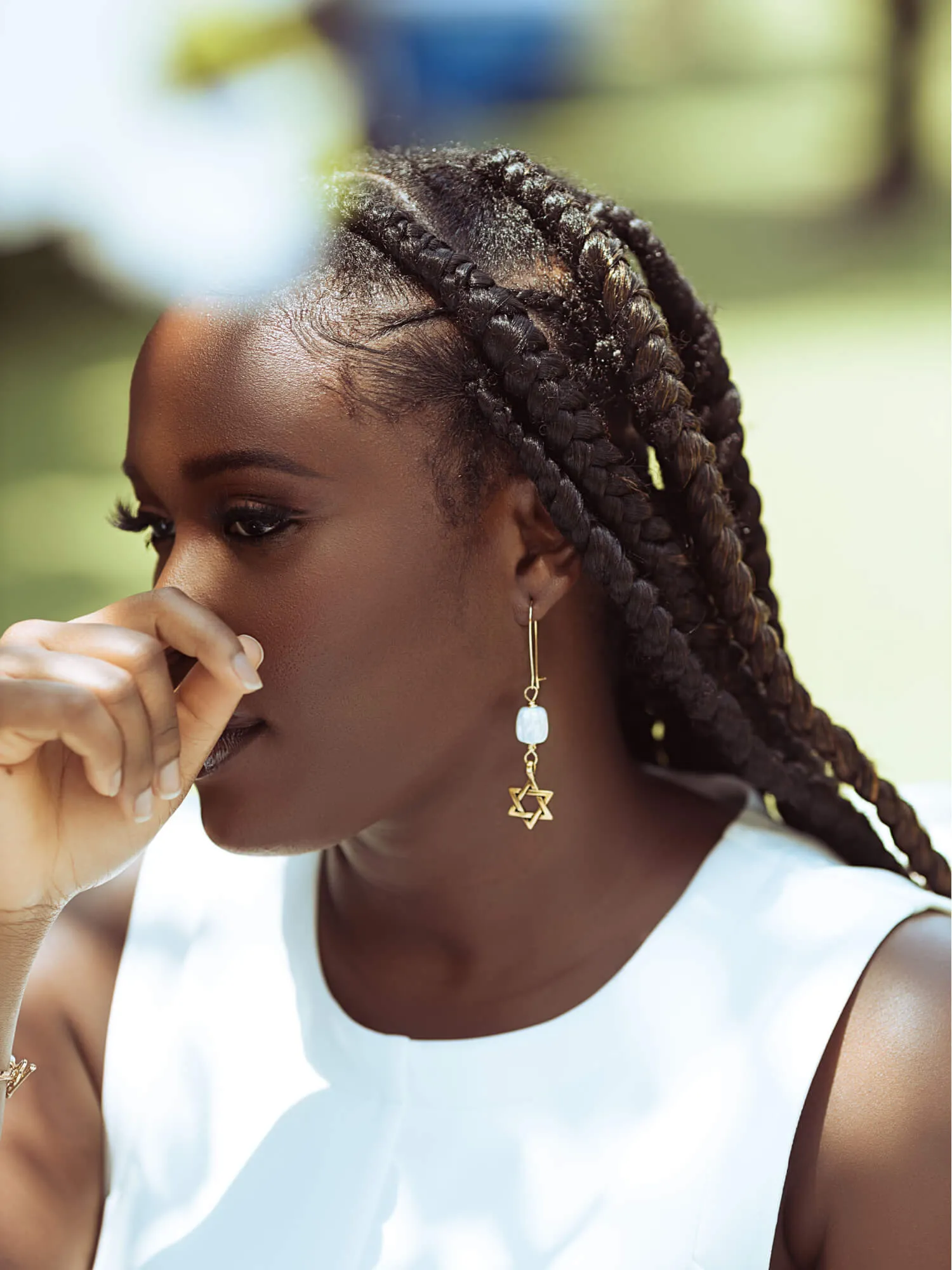 Star Of David Pearl Earrings