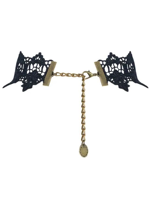 Steampunk Accessories Costume Cosplay Lace Choker Beads Chain Decorative Necklace