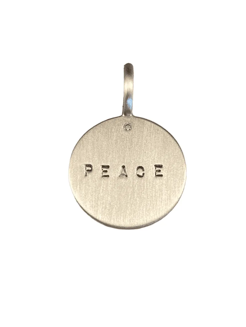 Sterling 'Peace' Diamond Charm